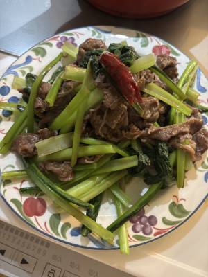 小松菜と牛肉の中国風炒め