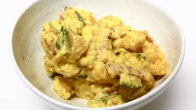 かぼちゃのベーコン マヨあえ