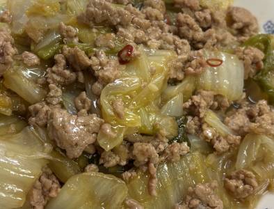白菜とひき肉のうま煮