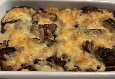 きのこと豚肉のチーズマヨネーズ焼き