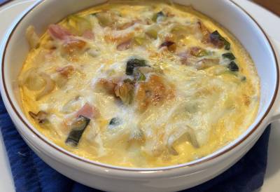 ねぎとハムのキッシュ風