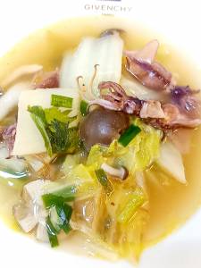 白菜と帆立てのしょうがスープ煮
