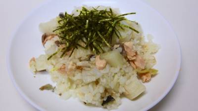 塩ざけと長芋の炊き込みご飯