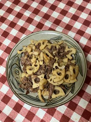 れんこんと牛肉のきんぴら