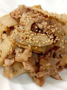 豚こまとれんこんのきんぴら風