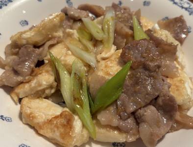 豚と豆腐のねぎみそ炒め