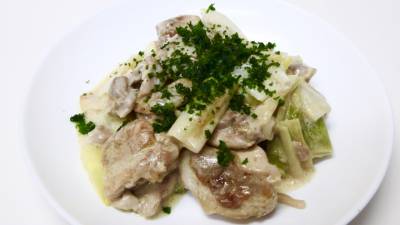 焼きねぎと鶏肉のマリネ