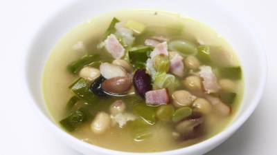 ねぎと豆のスープ