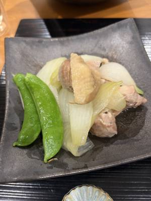 スナップえんどうと鶏の炊いたん