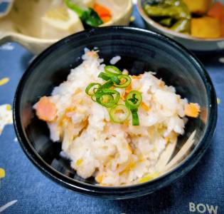 塩ざけと長芋の炊き込みご飯