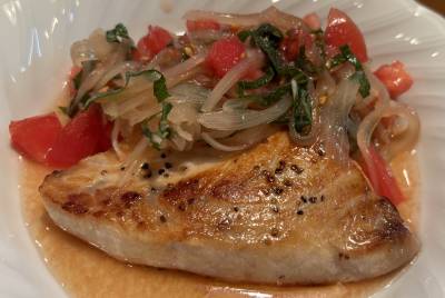 かじきのトマト薬味ソース