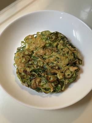 ねぎの青い部分のチヂミ風