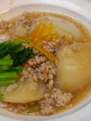 かぶの豚そぼろ煮