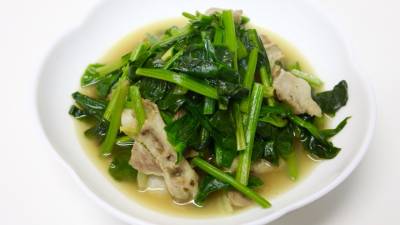 ほうれんそうと豚バラのサッと煮