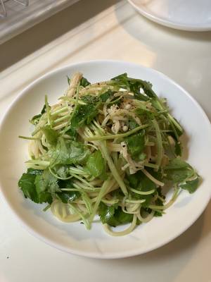 水菜とえのきのパスタ