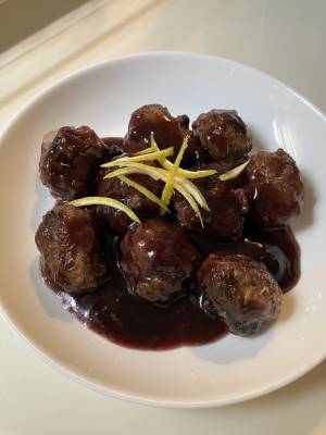 麩入り肉だんごの甘酢あん