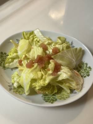 ちぎりキャベツの明太子あえ