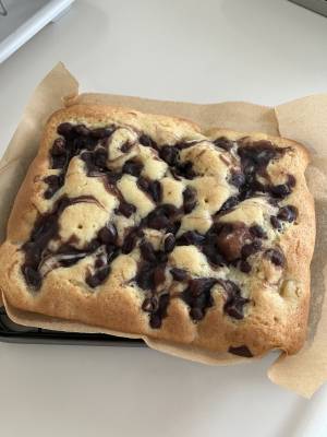 バナナと小豆のマーブルケーキ