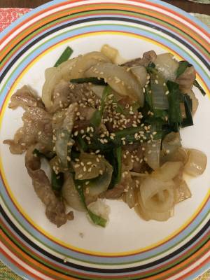 新たまねぎのスタミナ炒め