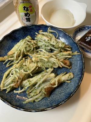 もやしとちくわの磯辺かき揚げ