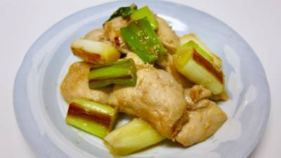 鶏むね肉の甘辛ねぎ炒め
