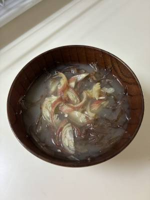 みょうがともずくのみそ汁