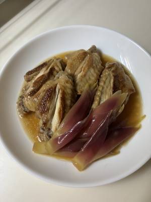 鶏手羽とみょうがの酢煮
