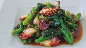 菜の花とたこの香味炒め