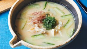 鶏ささ身と薬味の冷や汁