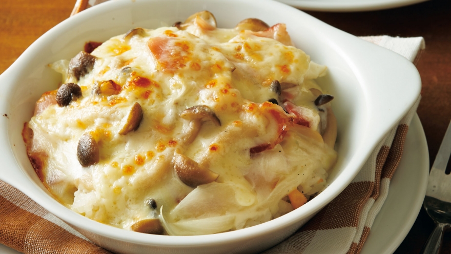 ハムときのこのドリア