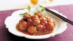 肉だんごのトマト甘酢がらめ