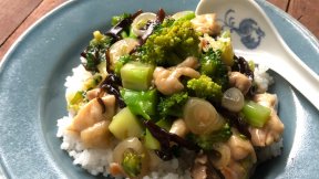 ブロッコリーとらっきょうのあんかけご飯