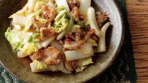 白菜と豚肉の梅みそ炒め