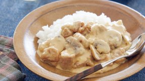 鶏ときのこのクリームじょうゆ煮