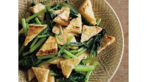 小松菜と油揚げのガーリック炒め