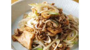 厚揚げと豚肉のしょうゆ炒め